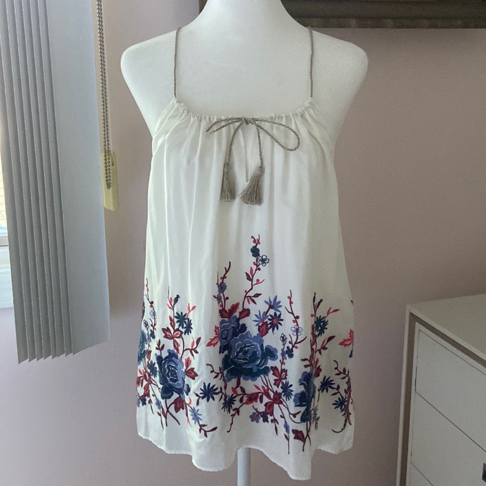Drew sleeveless floral blouse